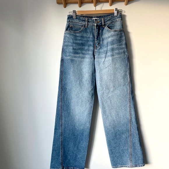 ALC Abbott II High Rise Wide Straight Leg Jeans Size 25 - Picture 3 of 8